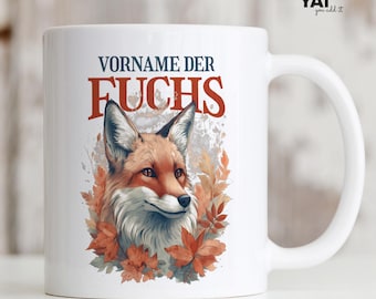 Personalized mug with fox and saying | Customizable coffee mug with fox saying