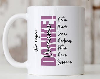 Personalized Thank You Mug with Name & Message "We say thank you!" | Customizable Coffee Mug Thank You Gift