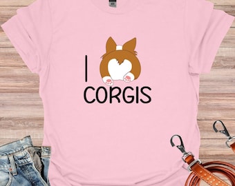 Camiseta Corgi, camiseta con trasero de Corgi, camiseta Corgi, camiseta para amantes de los animales, regalo divertido para amantes de los Corgi, amo a los Corgis, camiseta divertida para perros, camiseta para amantes de los perros