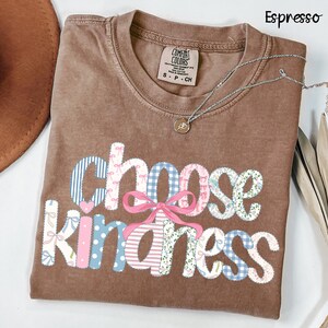 Camiseta "Elige la Amabilidad" con colores cómodos, cuello redondo para la vuelta al cole, camiseta "Sé amable", regalo de agradecimiento para profesores, camiseta "Coquette Teacher"