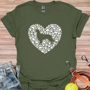 Dog T-Shirt, Dog Heart Paw Heart Shirt, Paw Dog Shirt, Dog Lover Shirt, Paw Print Shirt, Paw Heart Shirt, Dog Shirt Gifts, Dog Mom Tee