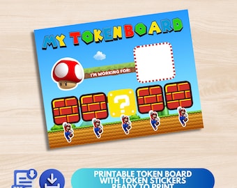 Mario Token Board | Kids Reward Chart, Behavior System (A4 PDF)
