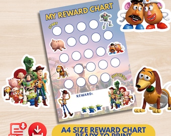 Toy Friends Reward Chart Printable | Kids Behavior Chart A4 PDF