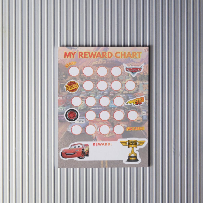 Race Car Reward Chart Printable Kids Behavior A4 PDF - Etsy
