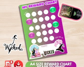 Wicked Witch Reward Chart Printable | Kids Goal Tracker (Digital Download)