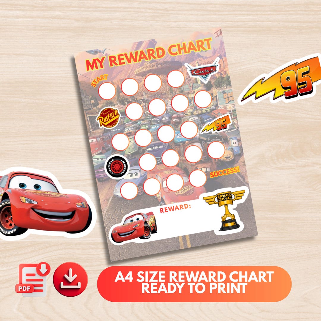 Race Car Reward Chart Printable Kids Behavior A4 PDF - Etsy UK