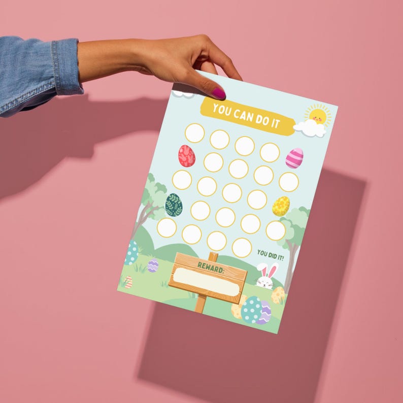 Easter Egg Reward Chart for Kids Printable A4 | Habit Tracker ...