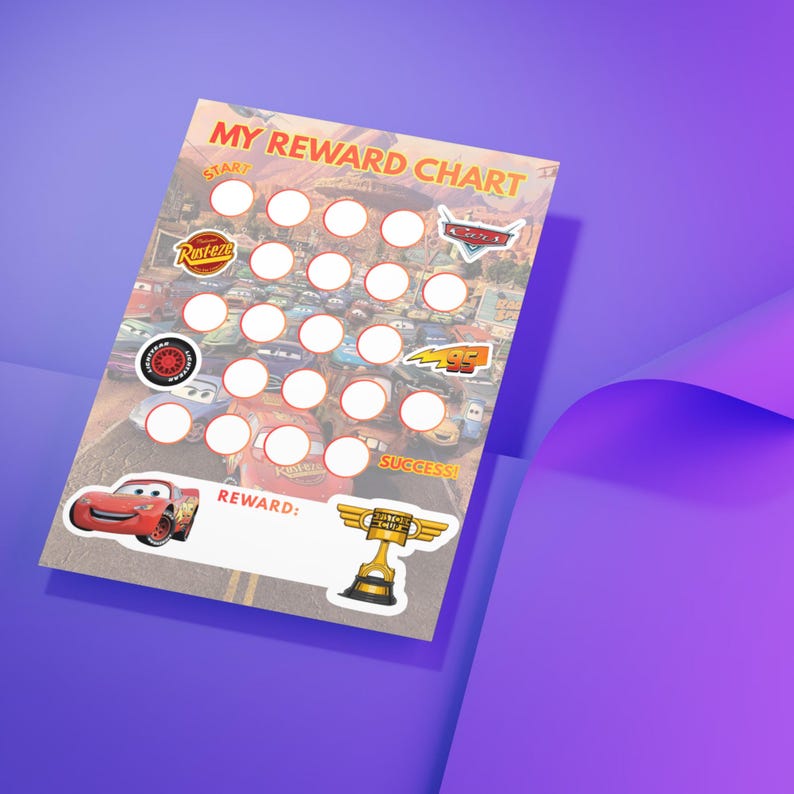 Race Car Reward Chart Printable Kids Behavior A4 PDF - Etsy