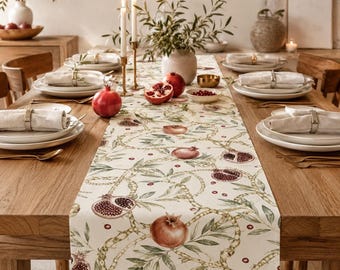 Tovaglia da tavola con motivo melograno per Rosh Hashanah, decorazione per la tavola delle festività ebraiche ad acquerello