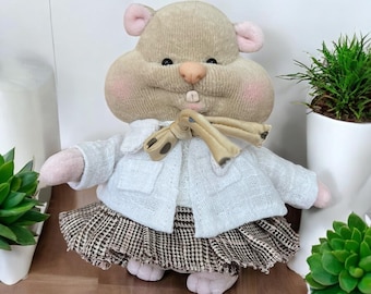 Handmade Plush Soft Toy – One of a Kind Collectible Plush – Art Plush Animal – Gift for Kids 6+ or Adults