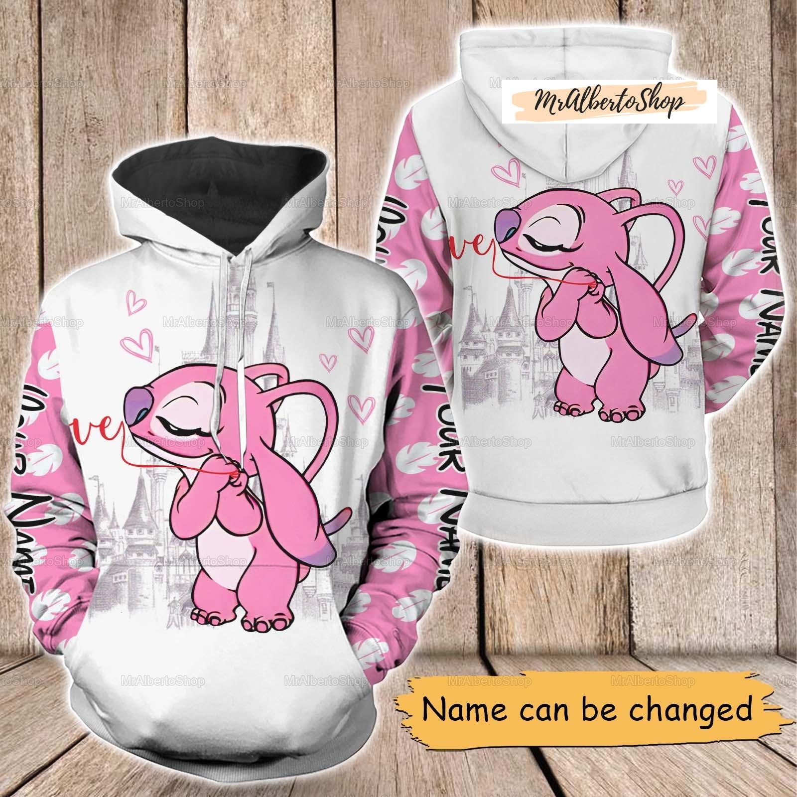 Personalized Stitch and Angel Hoodie, Stitch and Angel Couple Hoodie