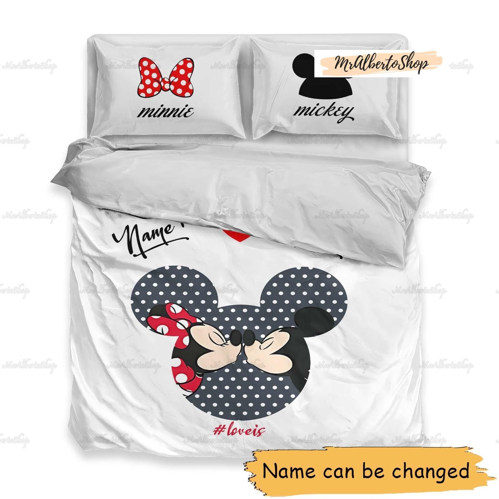 Personalized Mickey And Minnie Bedding Sets