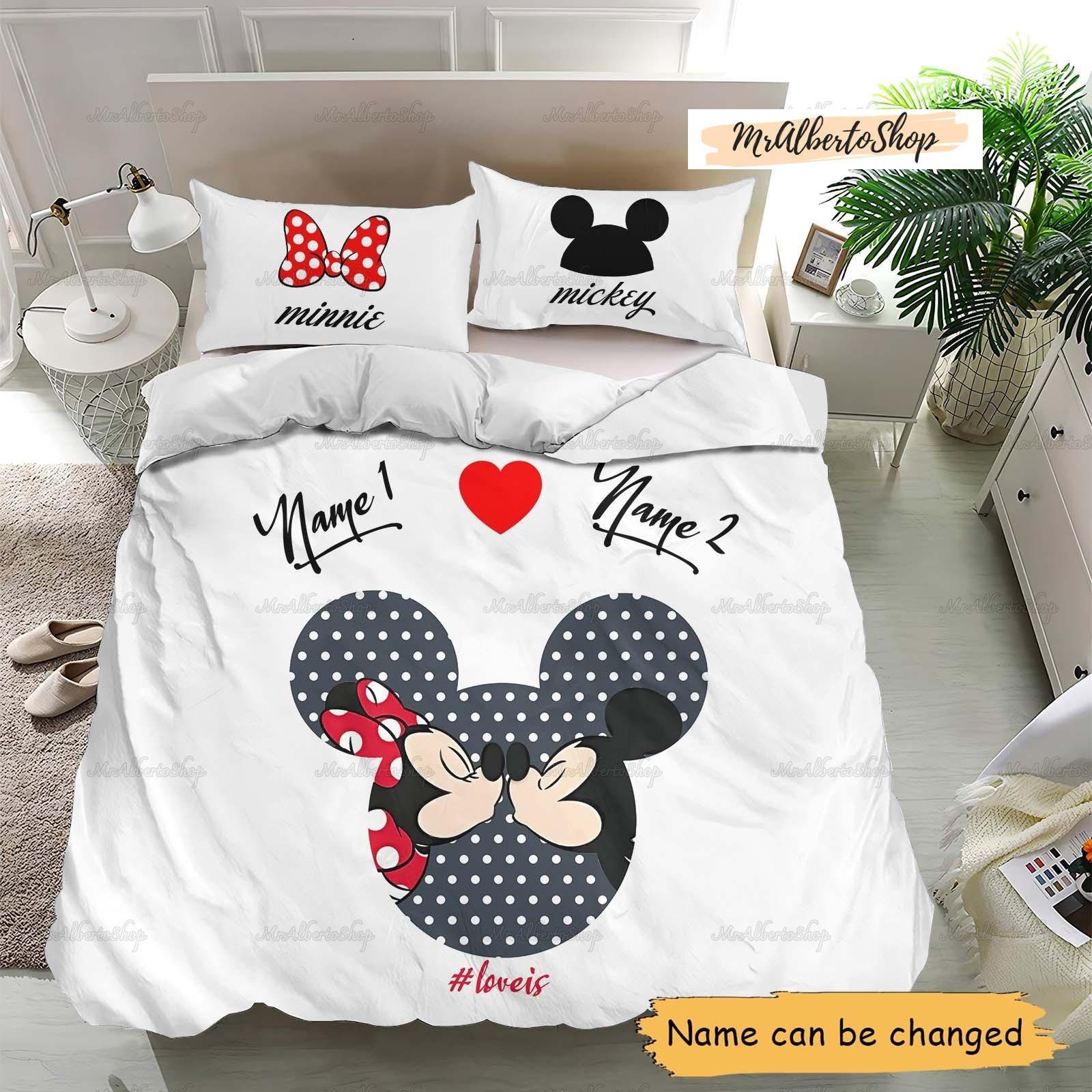 Personalized Mickey And Minnie Bedding Sets