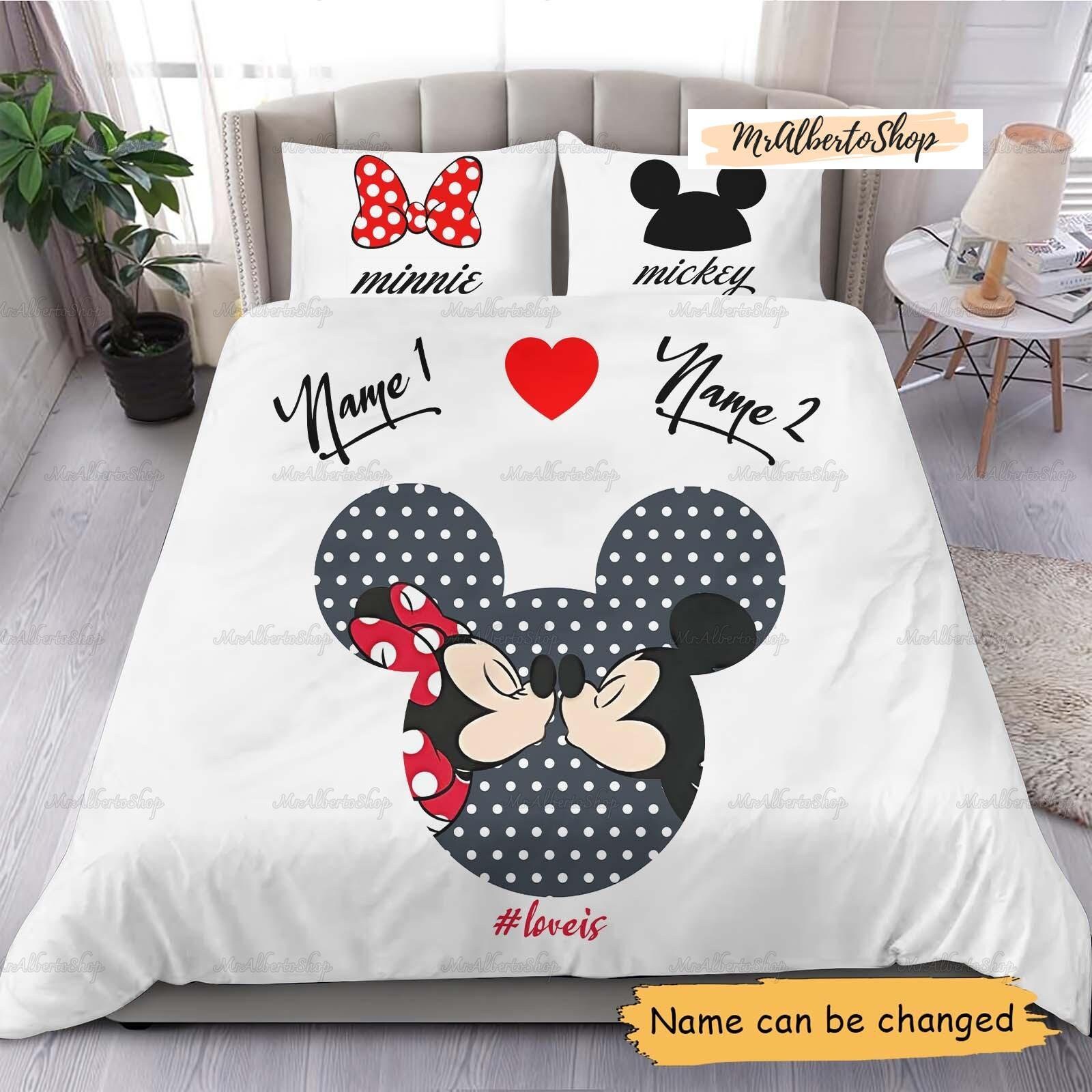 Personalized Mickey And Minnie Bedding Sets