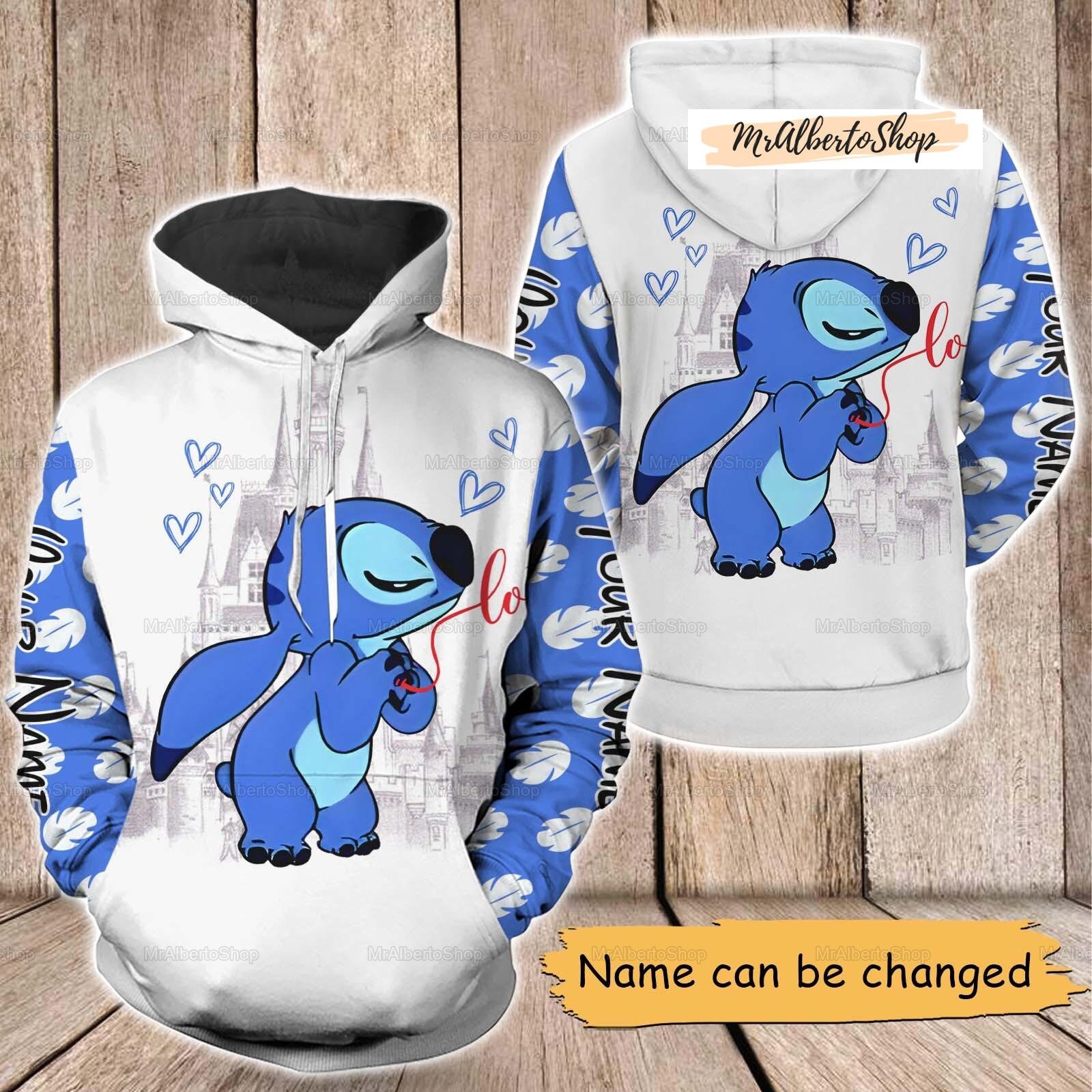 Personalized Stitch and Angel Hoodie, Stitch and Angel Couple Hoodie