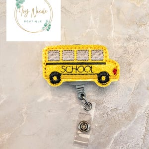 School Bus Badge Reel: Teacher Bus Driver Gift and Lanyard ID Holder
