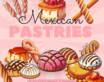 Mexikanisches Gebäck PNG, Mexikanische Pan Dulce Clip Art, Concha Clip Art, mexikanische Clip Art, Pan Dulce, süßes Dessert, transparente PNG, Backkunst