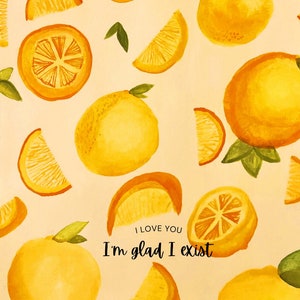 The Orange by Wendy Cope inspired Watercolour, Digital Print