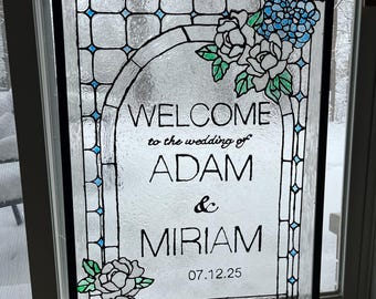 Wedding sign - custom - faux stained glass
