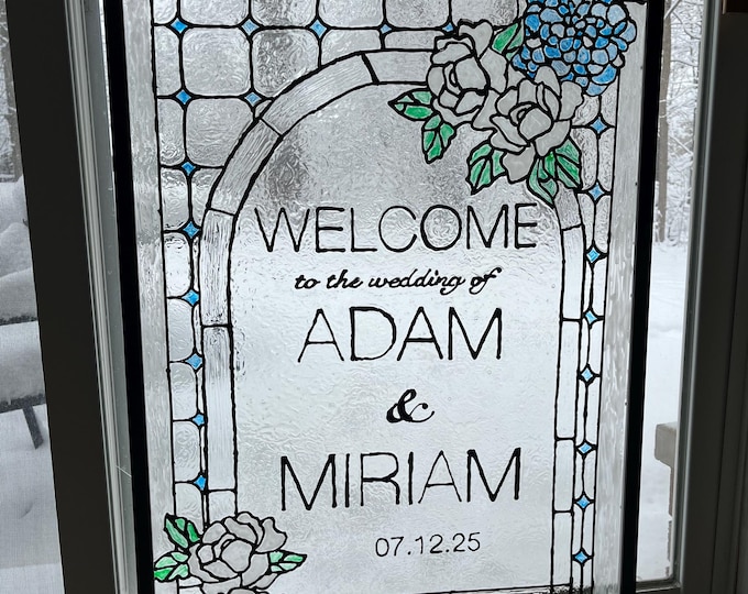Faux Stained Glass Wedding Sign Template - Etsy Canada