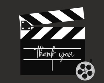 Customizable Filmmaker Thank You Card  Personalize Black Clapper