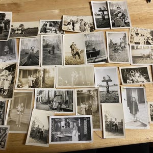 Vintage 1940s Photographs Lot of 33 Black & White Photos for Junk Journaling, Scrapbooking and Collage