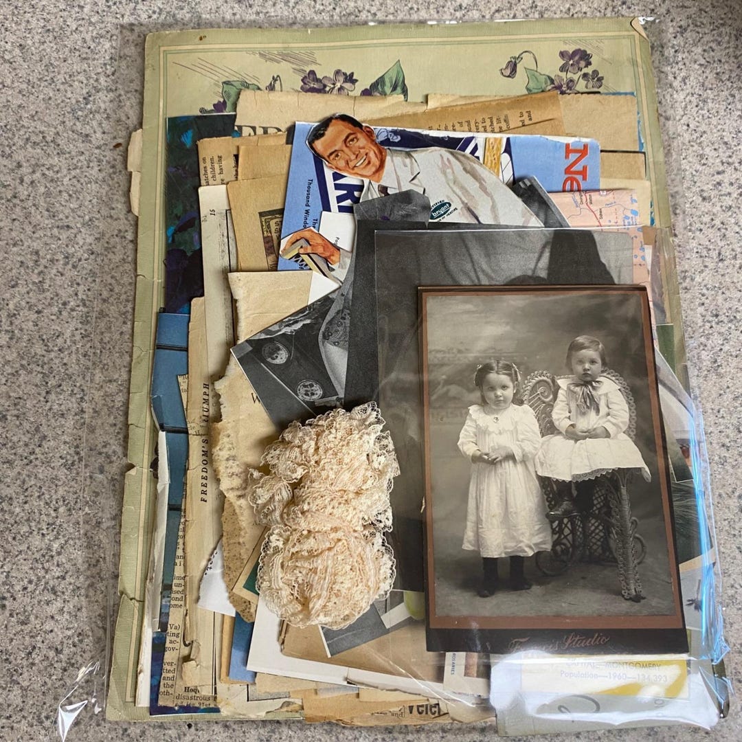 Vintage Paper Ephemera Pack 1900s-1970s Junk Journal Kit Photos Ads ...