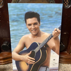 Carte postale Elvis Presley bleu Hawaii vintage EPE des années 1950 musiciens célébrités Rock n Roll musique rockabilly