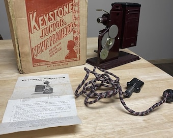 Keystone Junior Movie Projector with Box Model E24 16 Mm Untested