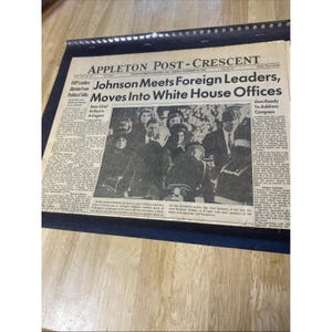 Vintage 1963 Newspaper LBJ Moves Into White House After JFK Assassination