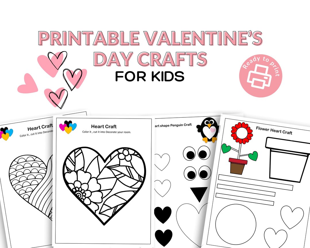 Valentines Day Printable Crafts, Printable Valentines Craft for Kids ...