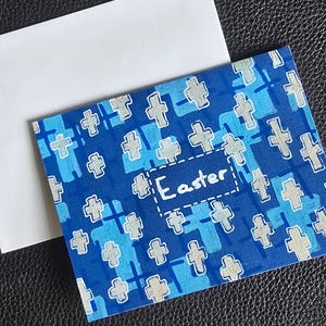 Cartão de Páscoa com cruzes, cartão original feito à mão em branco, arte Posca, inclui envelope, cartão de Páscoa com cruz, saudações de Páscoa