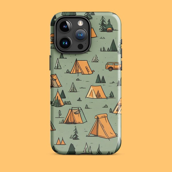 Camping Phone Case, Nature Phone Case, Cool Phone Case, Outdoor Phone Case, Suitable for iPhone 11 12 13 14 15 Mini Plus Pro and Pro Max