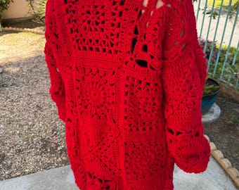Modèle de cardigan carré grand-mère au crochet (PDF)