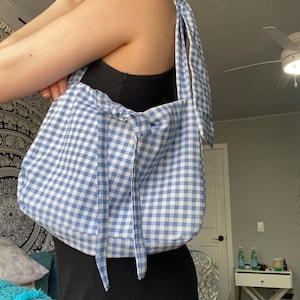gingham bow bag