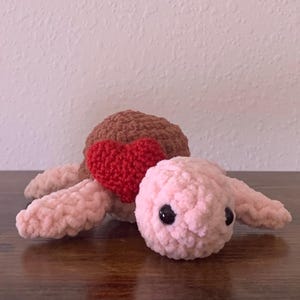 Cute Crochet Heart Turtle Plushie