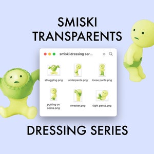 smiski clipart DRESSING series digital png (6 FILES) digital stickers, png file, smiski stickers, digital download, svg file, shirt design