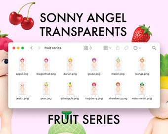 sonny angel clipart FRUIT series digital png (12 FILES) digital stickers, png file, sonny angel stickers, digital download, instant download