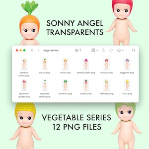 sonny angel clipart VEGETABLE series digital png (12 FILES) digital stickers, svg, png file, sonny angel stickers, digital download, instant