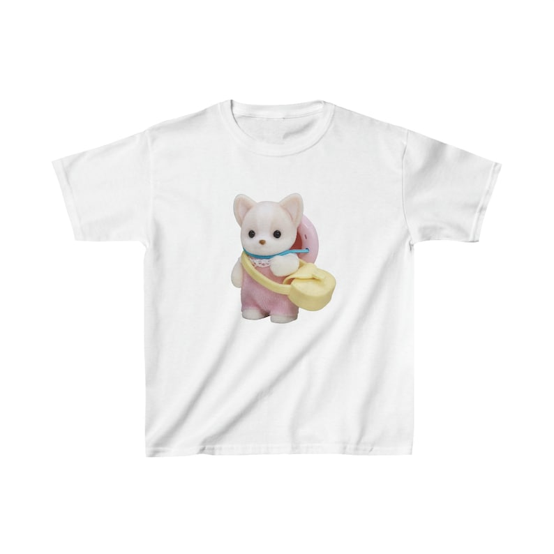 calico critter baby tee, y2k graphic tee, sylvanian family 90s baby tee, coquette crop top, infant tee image 2