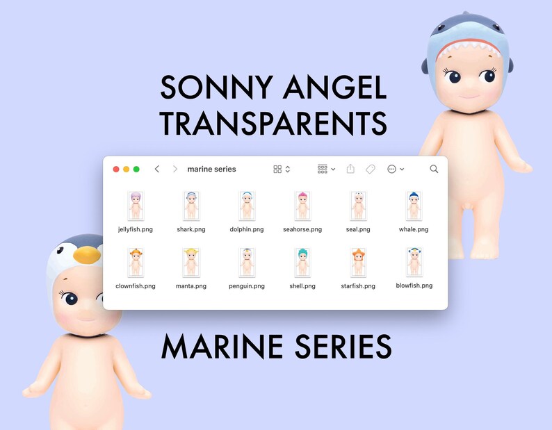 Sonny Angel Clipart MARINE Series Digital Png (12 FILES) Digital