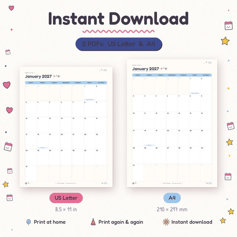 Three print options for the cash envelope trackers: A6 binder size, plus A4 and US Letter sheets with 4 pages per sheet, instant download PDF.