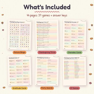 Paket med Friendsgiving-spel, 37 aktiviteter för Thanksgiving-festen (PDF-nedladdning) bild 2