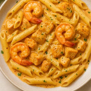 Marry Me Pasta-receptenkaart met kip en garnalen van KrystalsTreats