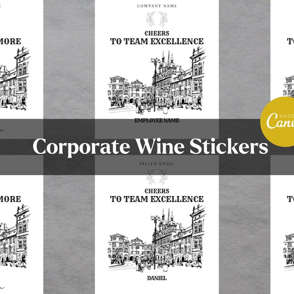 Wine Labels for Corporate Events | Corporate Office | Corporate Gifts | Wine Glass Stickers | Corporate Gift Ideas | Customizable Sticker