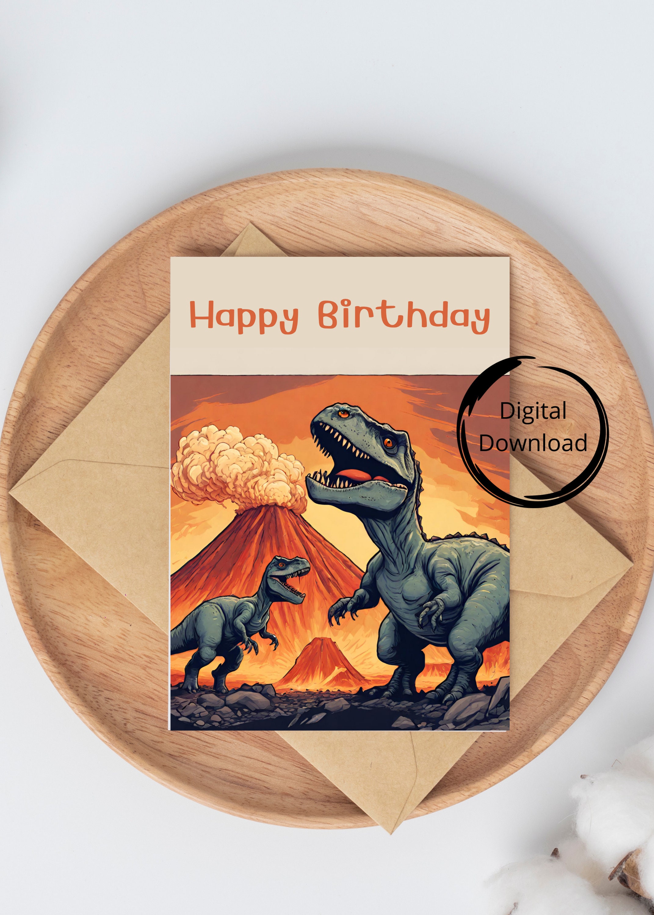 Printable T-rex Birthday Card, Digital Download, Birthday Card, Love ...