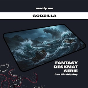 Godzilla Deskmat | Monster Movie Mousepad Playmat | Godzilla King Desk Mat Gift | Large Non-Slip Mouse Pad