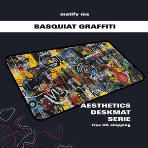 Abstrakte Schreibtischunterlage | Chaotische Moderne Pop Art Mousepad Krabbeldecke | Street Art Schreibtischmatte Rebel Künstler Geschenk | Große rutschfeste Mausunterlage