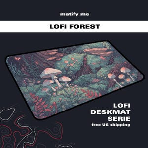 Enchanted Mushroom Forest Desk Mat | Large Cottagecore Gaming Mousepad | Playmat Gift | Fantasy Deskmat | Whimsical Non-Slip Mouse Pad
