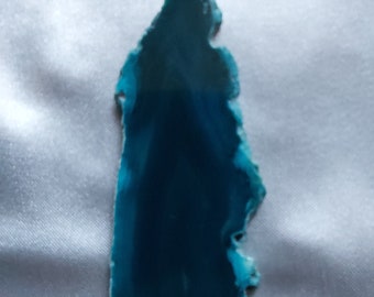 Ciondolo a fetta di agata tinta di blu, affascinante ciondolo a fetta di agata tinta di blu – Collana di pietre preziose Boho, gioielli in pietra naturale, cristallo unico